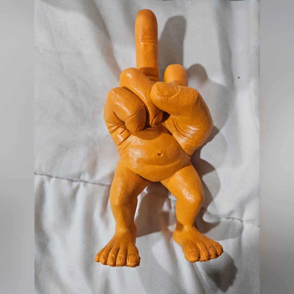 Orange Hand Gesture Sculpture